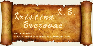 Kristina Brezovac vizit kartica